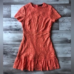 Aqua Lace Peach Mini Dress